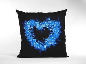 Poduszka dekoracyjna - niebieskie serce